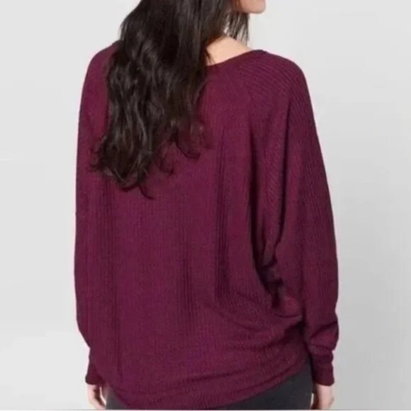 NWT Free People Santa Clara Thermal Top Mulberry size- MEDIUM - Picture 3 of 5